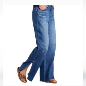 Evereve Wide Split Leg Jeans
